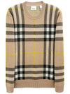 Check Pattern Cashmere Knit Top Beige - BURBERRY - BALAAN 2