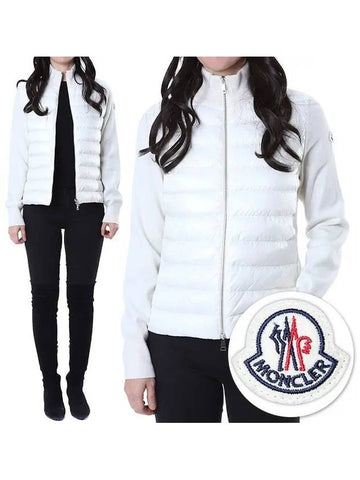 Logo patch knit neck padded layered women s zip up 9B00014 M1131 030 - MONCLER - BALAAN 1