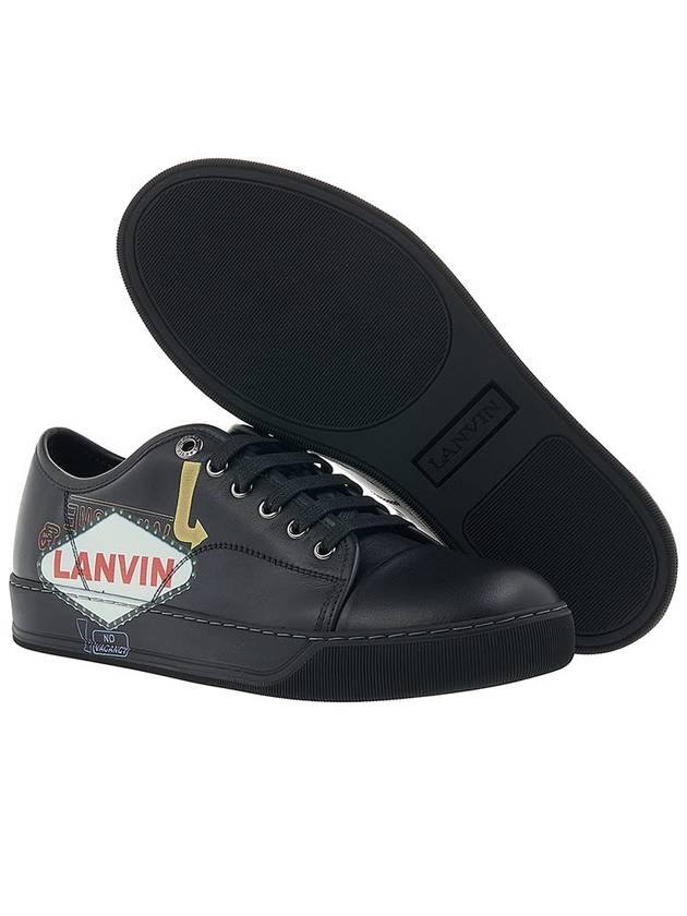 Men's Leather Low Top Sneakers Black - LANVIN - BALAAN 6