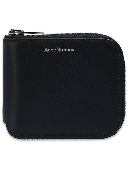 Kei Compact Zipper Half wallet Black - ACNE STUDIOS - BALAAN.