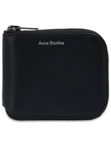 Kei Compact Zipper Half wallet Black - ACNE STUDIOS - BALAAN 1