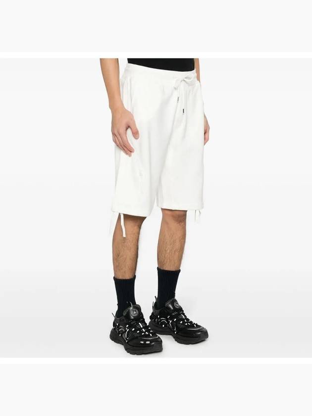 Diagonal Raised Fleece Zipped Pocket Shorts White - CP COMPANY - BALAAN 3