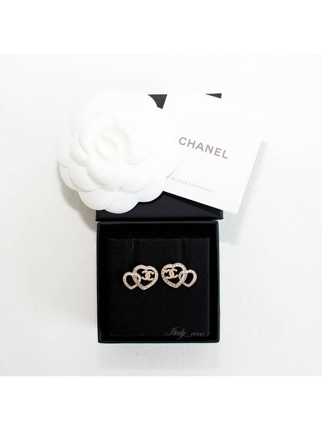 stud earrings metal strass gold crystal - CHANEL - BALAAN 11