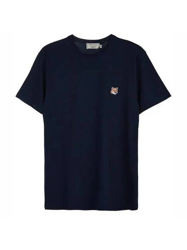 Fox Head Patch Classic Short Sleeve T-Shirt Navy - MAISON KITSUNE - BALAAN 1