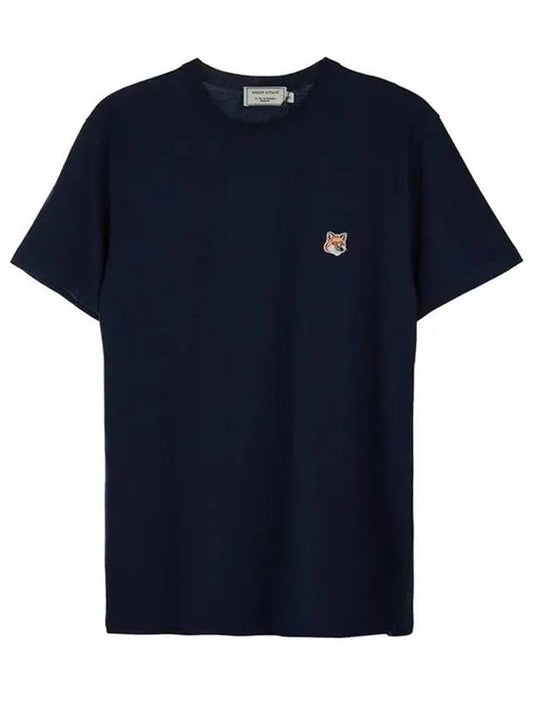 Fox Head Patch Classic Short Sleeve T-Shirt Navy - MAISON KITSUNE - BALAAN 1