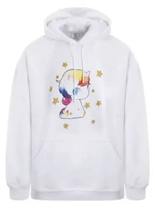 Unicorn Print Cotton Hoodie White - VETEMENTS - BALAAN 2