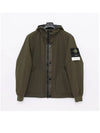 Soft Shell-R E.Dye Pure Insulation Technology Recycled Polyester Primaloft Hooded Jacket Olive Green - STONE ISLAND - BALAAN 3