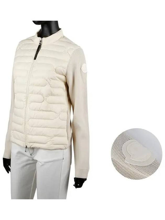 Women's Padded Down Cotton Zip-Up Jacket White - MONCLER - BALAAN 2
