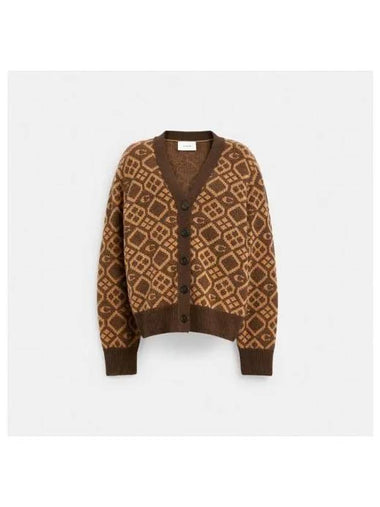 Signature pattern cardigan CX130 BRN - COACH - BALAAN 1