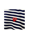 Red Heart Wappen Stripe Long Sleeve T-Shirt Blue P1 T0101 - COMME DES GARCONS - BALAAN 4