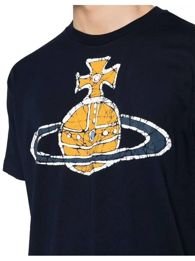 Women's Print Logo Short Sleeve T-Shirt Navy - VIVIENNE WESTWOOD - BALAAN 5