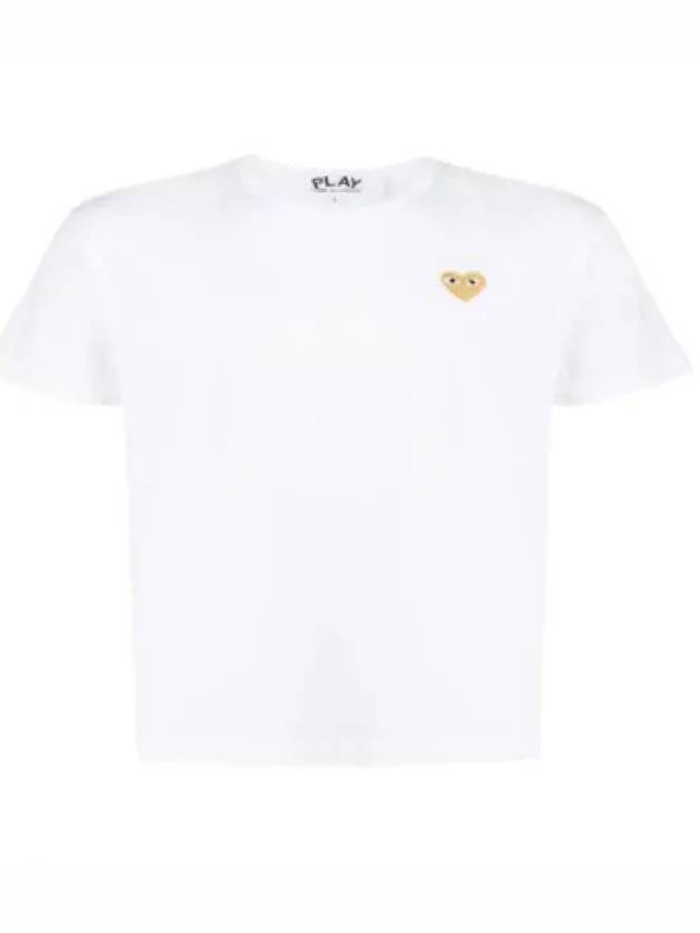 Small Gold Heart Wappen Short Sleeve T-Shirt White P1 T216 4 - COMME DES GARCONS - BALAAN 2