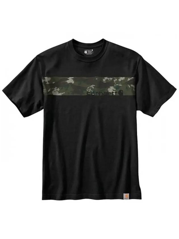 Camo logo graphic short sleeve t shirt black 105205 BLK - CARHARTT - BALAAN 3