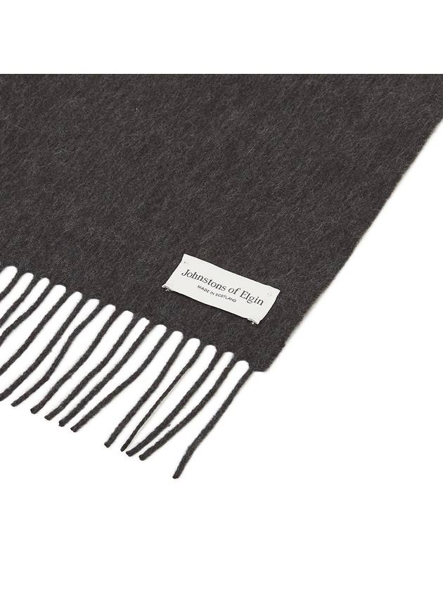 Iconic HA0700 CHARCOAL Cashmere Muffler Scarf - JOHNSTONS OF ELGIN - BALAAN 5