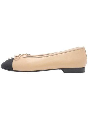 Two tone lambskin ballerina beige black - CHANEL - BALAAN 1