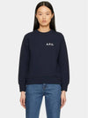 Women's Chest Small Logo Long Sleeve Sweatshirt Navy - A.P.C. - BALAAN 3