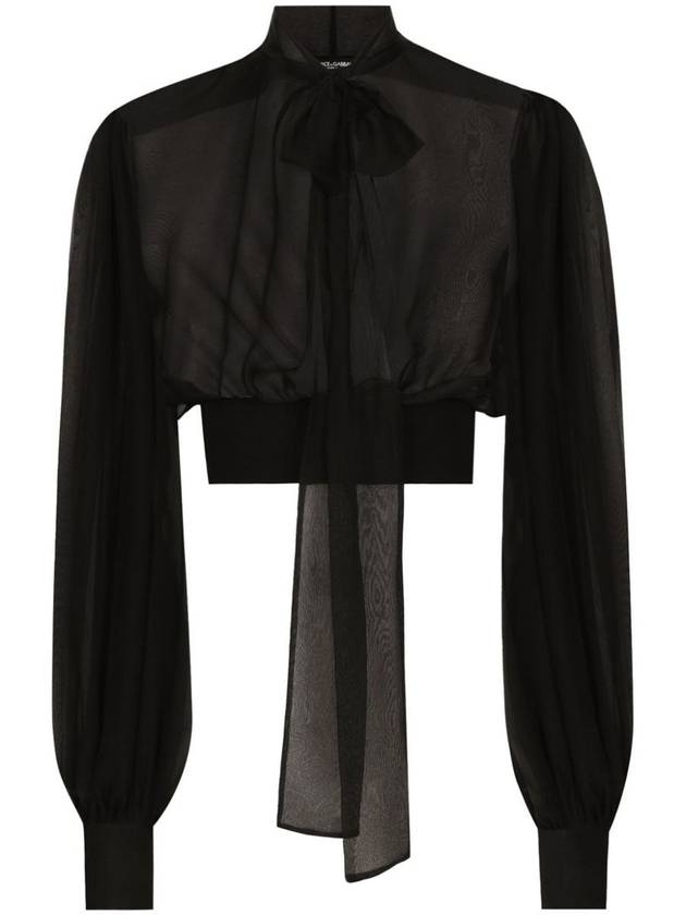 Dolce & Gabbana Semi-Transparent Silk Blouse - DOLCE&GABBANA - BALAAN 1