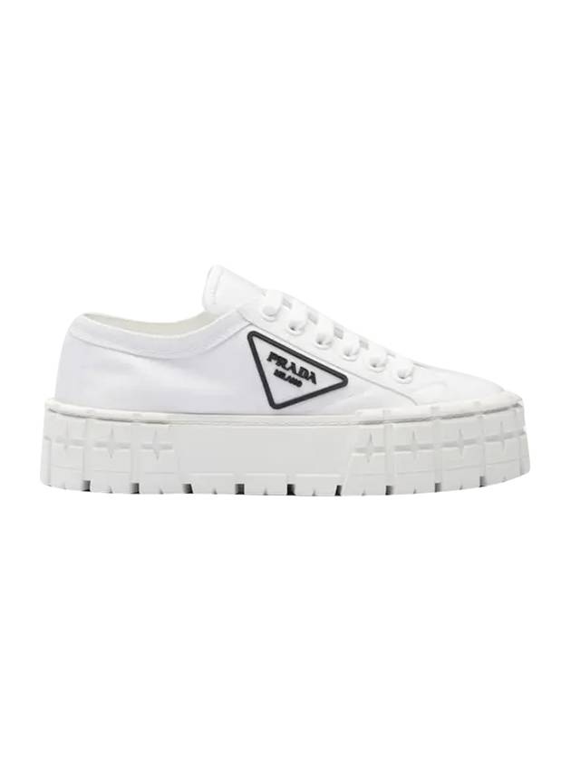 Double Wheel Re-Nylon Gabardine Low-Top Sneakers White - PRADA - BALAAN 1