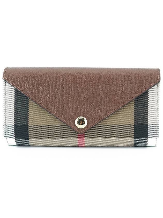 Halton Check Flap Long Wallet Tan - BURBERRY - BALAAN 2