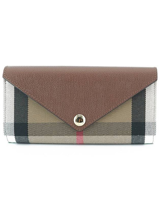 Halton Check Flap Long Wallet Tan - BURBERRY - BALAAN 2