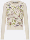 Embroidered sweater cashmere knit herbarium motif white multicolor - DIOR - BALAAN 2