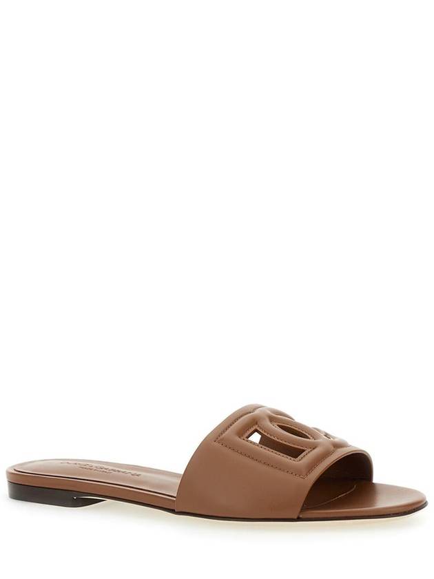 DG Millennial Logo Mule Sandals Brown - DOLCE&GABBANA - BALAAN 3