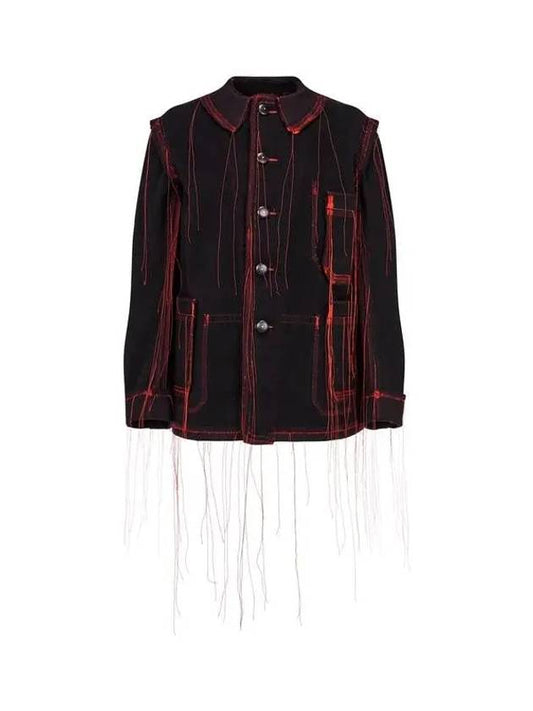 Women s Thread Detail Button Up Jacket Black - MAISON MARGIELA - BALAAN 1