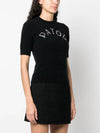 Intarsia Logo Short Sleeve Knit Top Black - PATOU - BALAAN 3