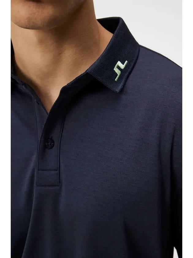 Tour Tech Long Sleeve Polo Shirt Navy Melange - J.LINDEBERG - BALAAN 7