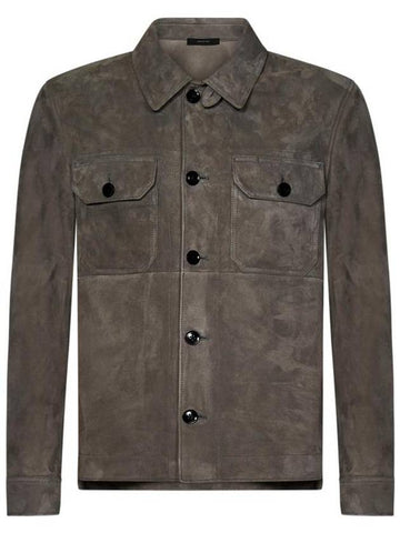 Pocket Suede Jacket Grey - TOM FORD - BALAAN 1