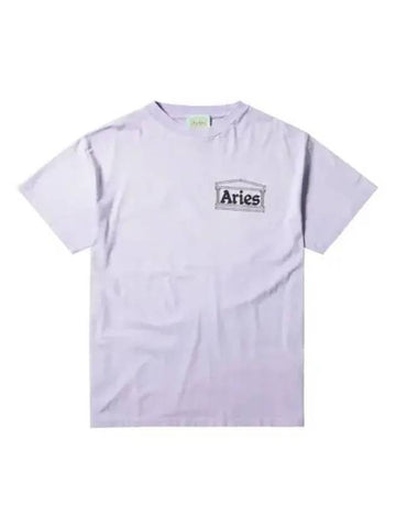 Aries Sunbleached Temple Short Sleeve T Shirt Faded Purple - ARIES - BALAAN 1