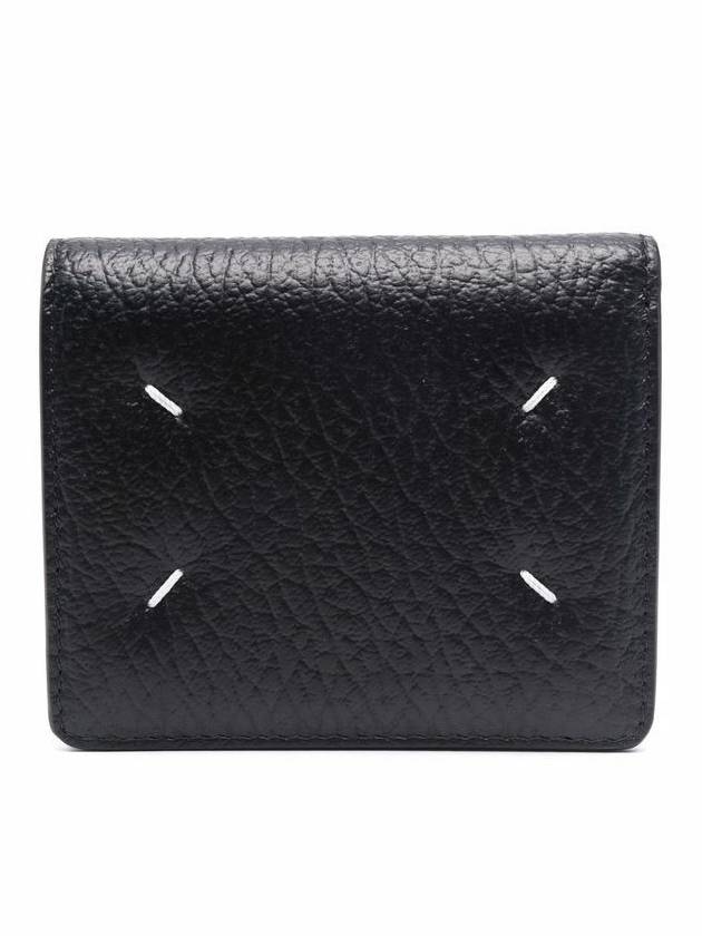 Stitch Leather Compact Half Wallet Black - MAISON MARGIELA - BALAAN 3