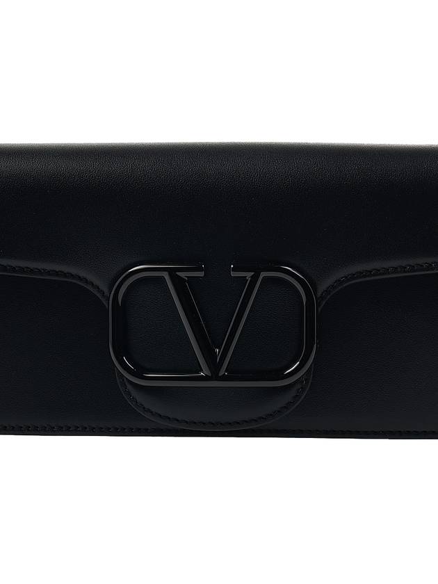 V Logo Calf Leather Cross Bag Black - VALENTINO - BALAAN 7