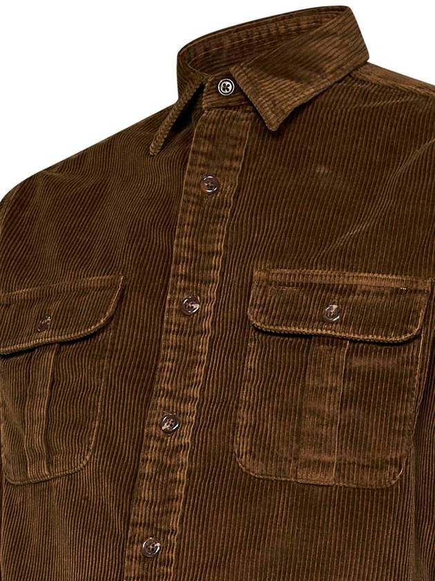 Corduroy Long Sleeve Shirt Brown - POLO RALPH LAUREN - BALAAN 2