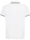 Logo patch two tone striped collar polo t shirt white 8A00010 84556 001 - MONCLER - BALAAN 4