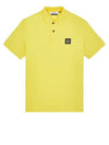 Men's Logo Patch Cotton Polo Shirt Yellow - STONE ISLAND - BALAAN 2