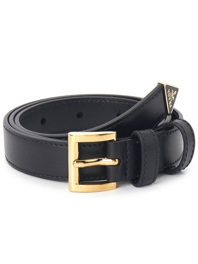 Logo Leather Belt Black - PRADA - BALAAN 2