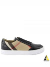 House Check Panel Leather Low Top Sneakers Black - BURBERRY - BALAAN 2