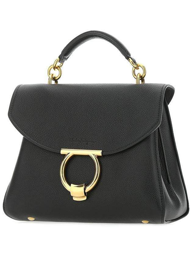 Gancini Small Tote Bag Black - SALVATORE FERRAGAMO - BALAAN 3