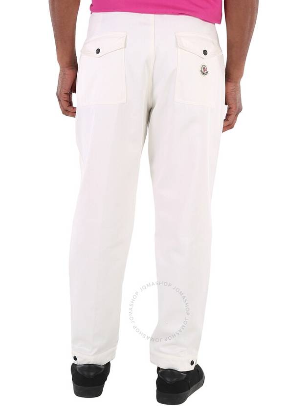 Logo Cotton Straight Pants Silk White - MONCLER - BALAAN 4