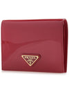 Patent Leather Half Wallet Red - PRADA - BALAAN 3