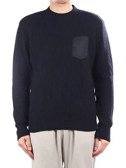 Men's Back Stitch Alpaca Knit Top Navy - MAISON MARGIELA - BALAAN 2