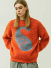 Bulky Brush Paisley Sweater Orange - KND - BALAAN 10