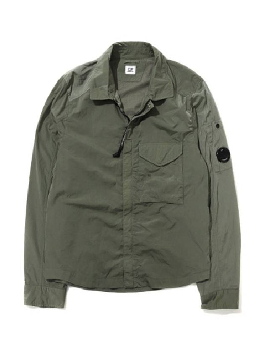 Men's Chrome R Over Shirt Zip Up Jacket Green - CP COMPANY - BALAAN 2