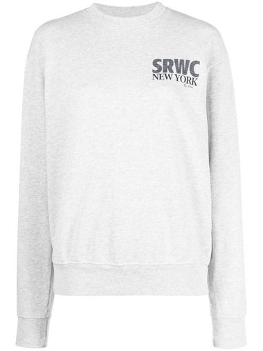 Slogan Print Cotton Sweatshirt Grey - SPORTY & RICH - BALAAN 1