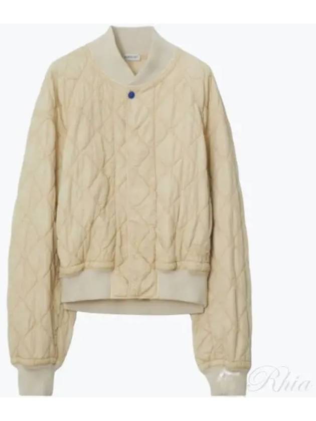 Quilted Bomber Jacket Ivory - BURBERRY - BALAAN 2