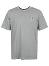 Organic Cotton Short Sleeve T-Shirt Sky Blue - STONE ISLAND - BALAAN 3