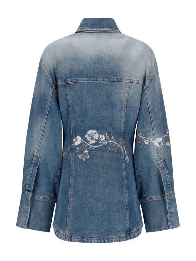 WOMEN'S DENIM / FLOWERS JACKET IN BLUE COLOR - BLUMARINE - BALAAN 2