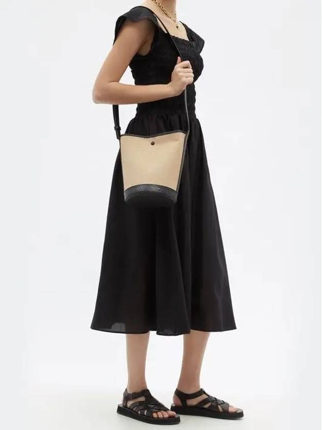 APC HELENE Helen leather trim canvas bucket bag black - A.P.C. - BALAAN 2