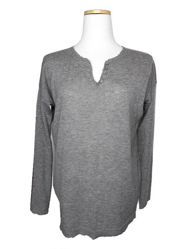 Zadig Voltaire Melange Gray Cashmere Knit Top 55 66 - ZADIG & VOLTAIRE - BALAAN 1